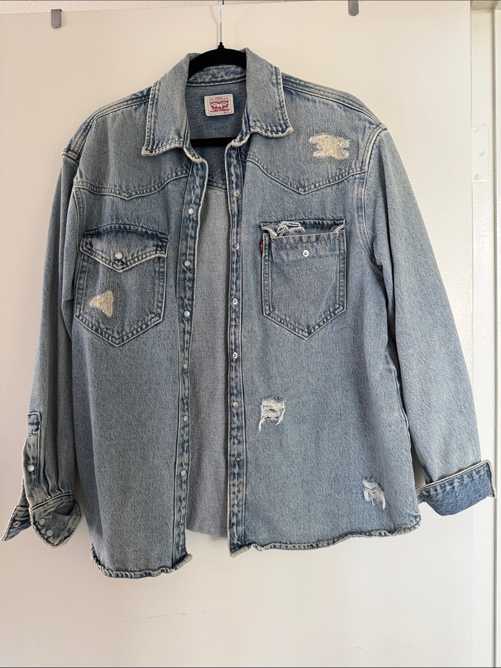 Levi's Light Blue Distressed Denim Jacket